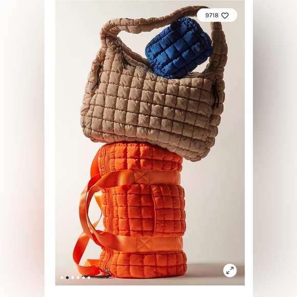 Free people Movement Quilted Duffle Bag. NWOT. Tangerine - Picture 2 of 6